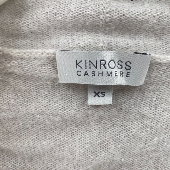 Kinross 100% Cashmere Cardigan Sweater Women XS Open Front Draped Ivory Coastal‎ - Picture 11 of 14